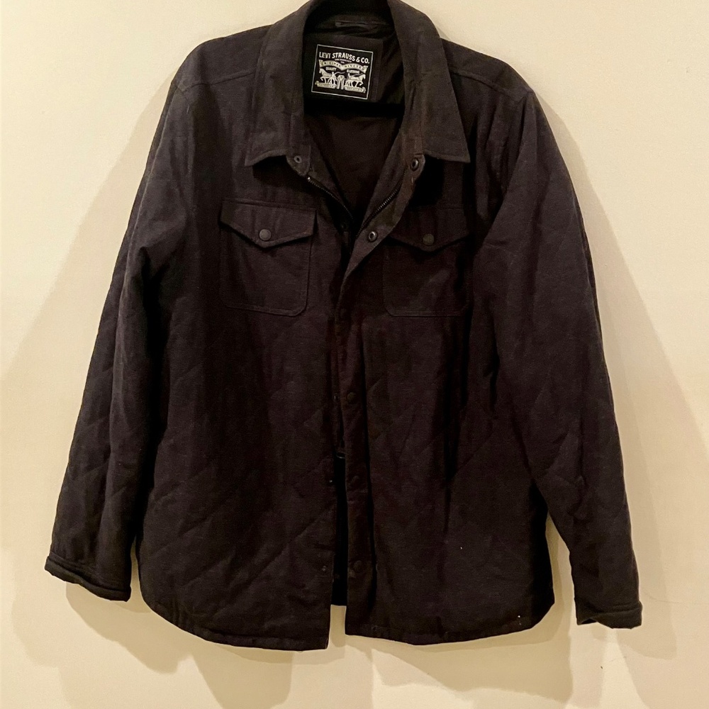 Levi's Men's Charcoal Gray Quilted Shirt Jacket L - Picture 8 of 13